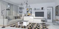Lathea Large Modern Grey and White 3 Door Sideboard With Lights - WHK-1 - N13