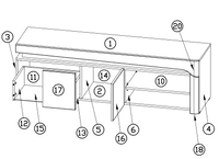 Lathea White Gloss and Grey TV Cabinet Entertainment Unit - WHTV-1 - N13