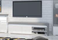 Lathea White Gloss and Grey TV Cabinet Entertainment Unit - WHTV-1 - N13
