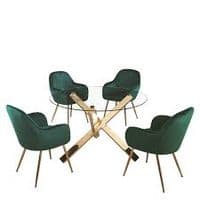 Laval Forest Green Velvet Dining Chair (Pack Of 2) 19LD640