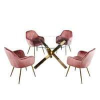Laval Pink Velvet Dining Chair (Pack Of 2) 19LD641
