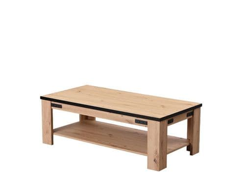 Lazio Artisan Oak Effect And Black Coffee Table - 11008370 S/O