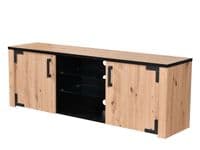 Lazio Artisan Oak Effect And Black Industrial 168cm TV Unit Cabinet With Storage 11008215 S/O