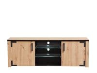 Lazio Artisan Oak Effect And Black Industrial 168cm TV Unit Cabinet With Storage 11008215 S/O