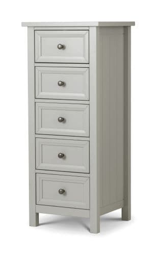 Legnano Dove Grey Lacquered Finish 5 Drawer Tall Chest JB293