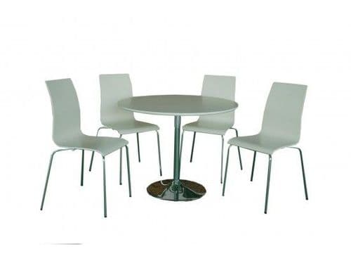 Lievin Matt White Dining Set 17LD479