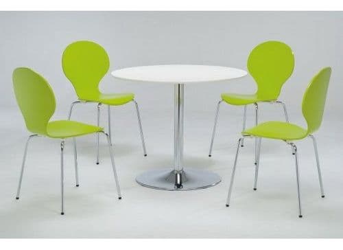 Lievin Matt White Round Dining Table 17LD480