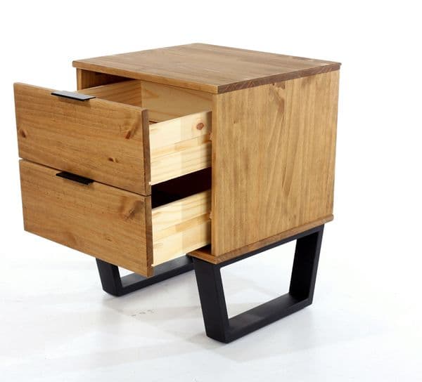 Lila 2 Drawer Bedside Cabinet in Antique Pine TX510 CP