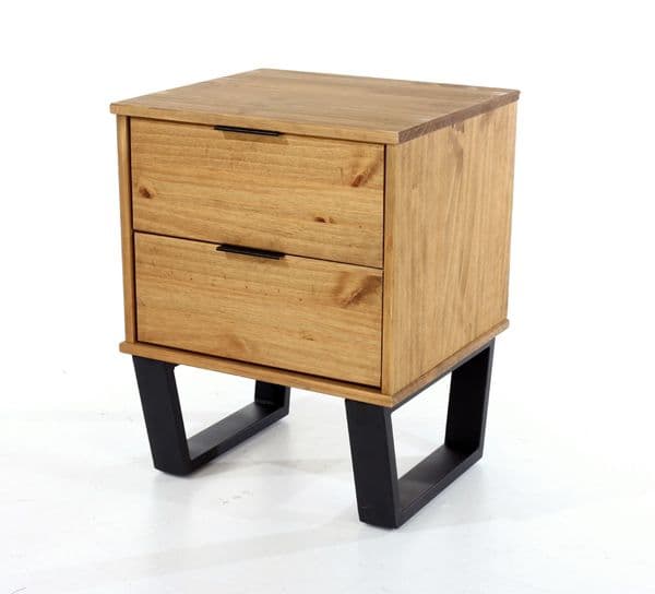 Lila 2 Drawer Bedside Cabinet in Antique Pine TX510 CP