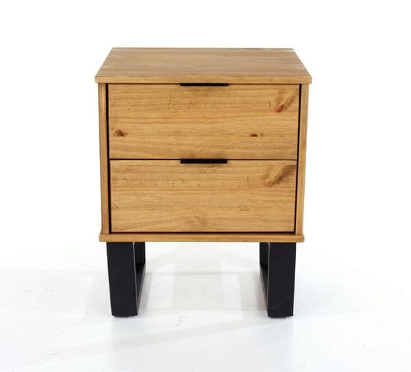 Lila 2 Drawer Bedside Cabinet in Antique Pine TX510 CP