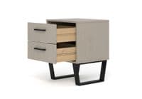 Lila 2 Drawer Bedside Cabinet in Grey Pine TX5G510 CP