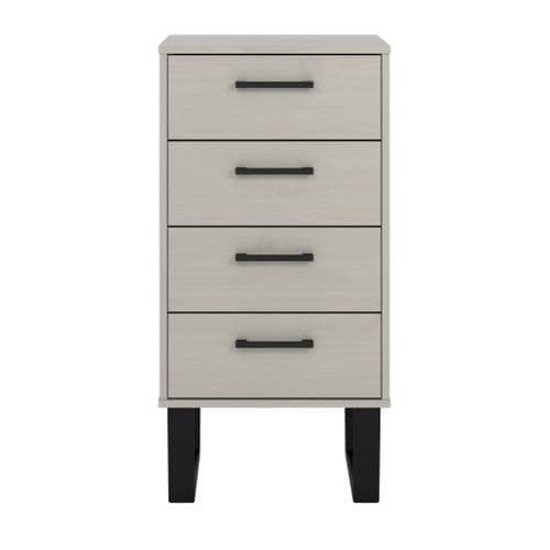 Lila Narrow Chest of 4 Drawers in Grey Pine TXG517 CP