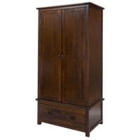 Lincoln Dark Lacquered 2 Door, 1 Drawer Wardrobe BT221