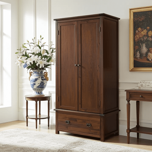 Lincoln Dark Lacquered 2 Door, 1 Drawer Wardrobe BT221