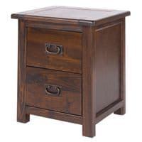 Lincoln Dark Lacquered 2 Drawer Bedside Cabinet BT210