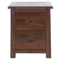 Lincoln Dark Lacquered 2 Drawer Bedside Cabinet BT210
