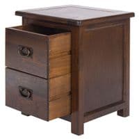 Lincoln Dark Lacquered 2 Drawer Bedside Cabinet BT210