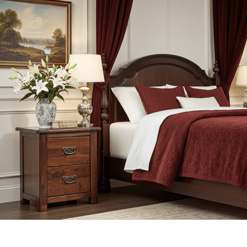 Lincoln Dark Lacquered 2 Drawer Bedside Cabinet BT210