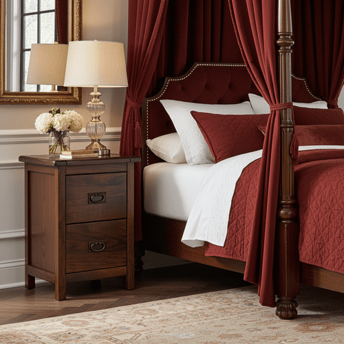 Lincoln Dark Lacquered 2 Drawer Petite Bedside Cabinet BT209