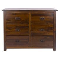 Lincoln Dark Lacquered 3+3 Drawer Wide Chest BT216