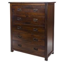 Lincoln Dark Lacquered 5 Drawer Chest BT215