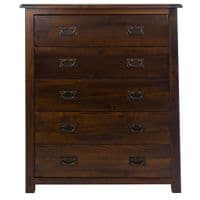 Lincoln Dark Lacquered 5 Drawer Chest BT215