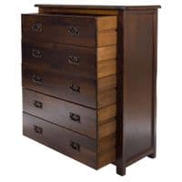 Lincoln Dark Lacquered 5 Drawer Chest BT215