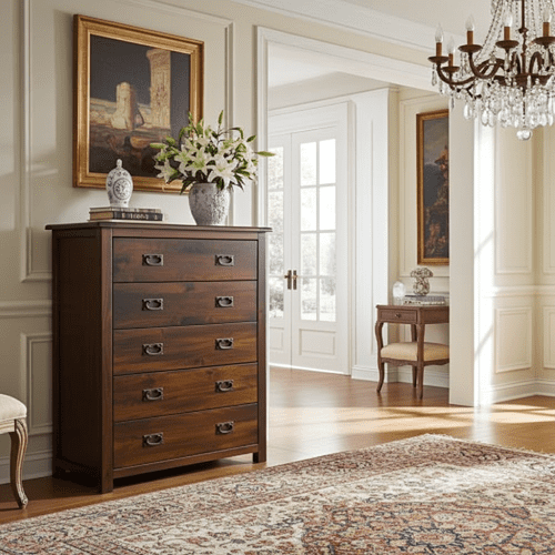 Lincoln Dark Lacquered 5 Drawer Chest BT215