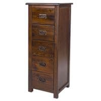 Lincoln Dark Lacquered 5 Drawer Narrow Chest BT217
