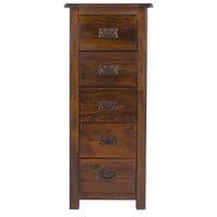 Lincoln Dark Lacquered 5 Drawer Narrow Chest BT217
