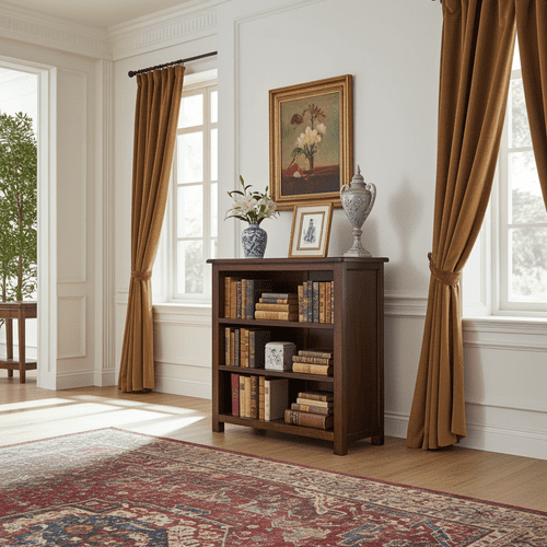 Lincoln Dark Lacquered Low Bookcase BT311