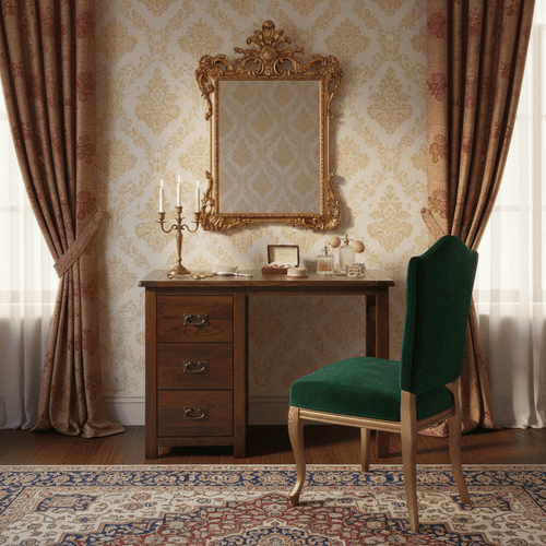 Lincoln Dark Lacquered Single Pedestal Dressing Table BT218