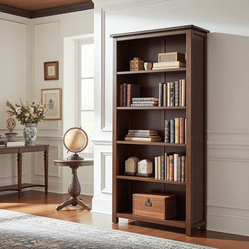 Lincoln Dark Lacquered Tall Bookcase BT312