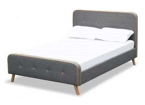 Loire Flannel Grey Fabric Double Bed 17LD554