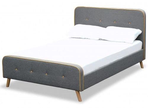 Loire Flannel Grey Fabric King Size Bed 17LD555
