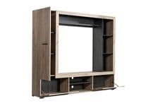Lorca Grey Oak Effect And Black Compact Entertaiment Unit Wall TV Cabinet - 11014757 RZ