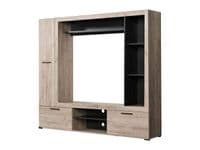 Lorca Grey Oak Effect And Black Compact Entertaiment Unit Wall TV Cabinet - 11014757 RZ