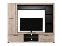 Lorca Grey Oak Effect And Black Compact Entertaiment Unit Wall TV Cabinet - 11014757 RZ