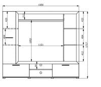 Lorca Grey Oak Effect And Black Compact Entertaiment Unit Wall TV Cabinet - 11014757 RZ