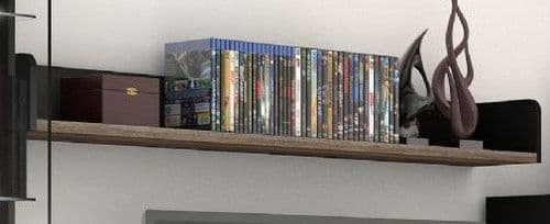 Lorenz Black And Oak Floating Wall Shelf