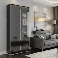 Lorenz Black Gloss Display Cabinet For Living Room - Online Outlet