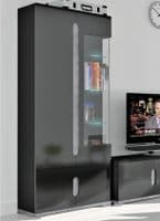 Lorenz Black Gloss Display Cabinet For Living Room - Online Outlet