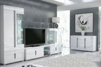 Lorenz High Gloss White and Grey Low Display Cabinet T12 3024