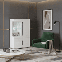 Lorenz High Gloss White and Grey Low Display Cabinet T12 3024