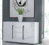 Lorenz High Gloss White and Grey Wide Large Sideboard T46 3020