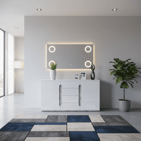 Lorenz High Gloss White and Grey Wide Large Sideboard T46 3020