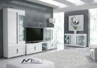 White Gloss Sideboard with Glass Doors - Massive Sale

