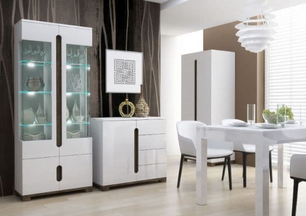White Cabinet With Glass Doors | White Sideboard Cabinet
