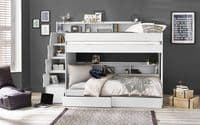 Lorient White lacquered Staircase  Bunk Bed 24JB213