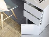 Lorna Artic White Modern Home Office Desk with Cupboard and Drawers - 004603A - N/S